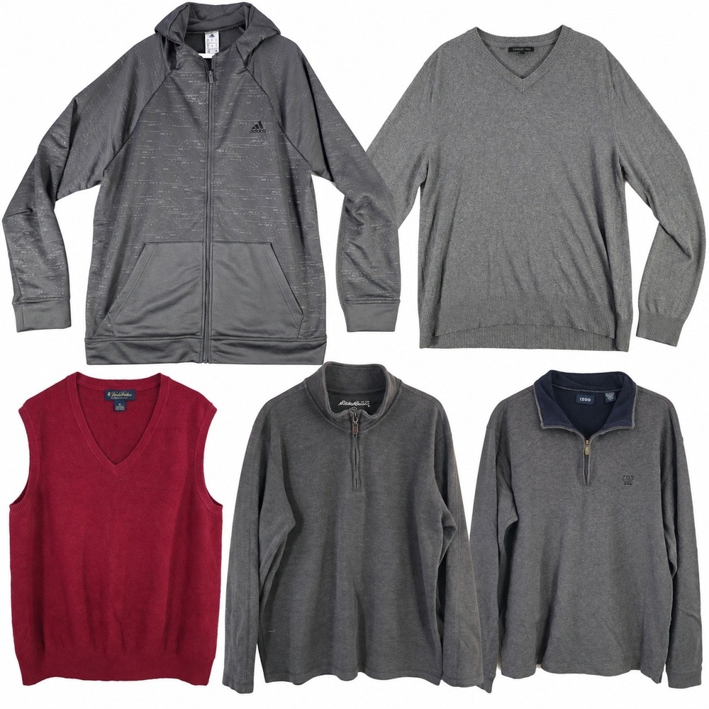 Mixed Brands Lot of 5 Men's XL Sweatshirts, Sweaters & Pullovers adidas Cotton
